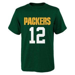 Youth Green Bay Packers Aaron Rodgers Green Mainliner Name & Number T-Shirt